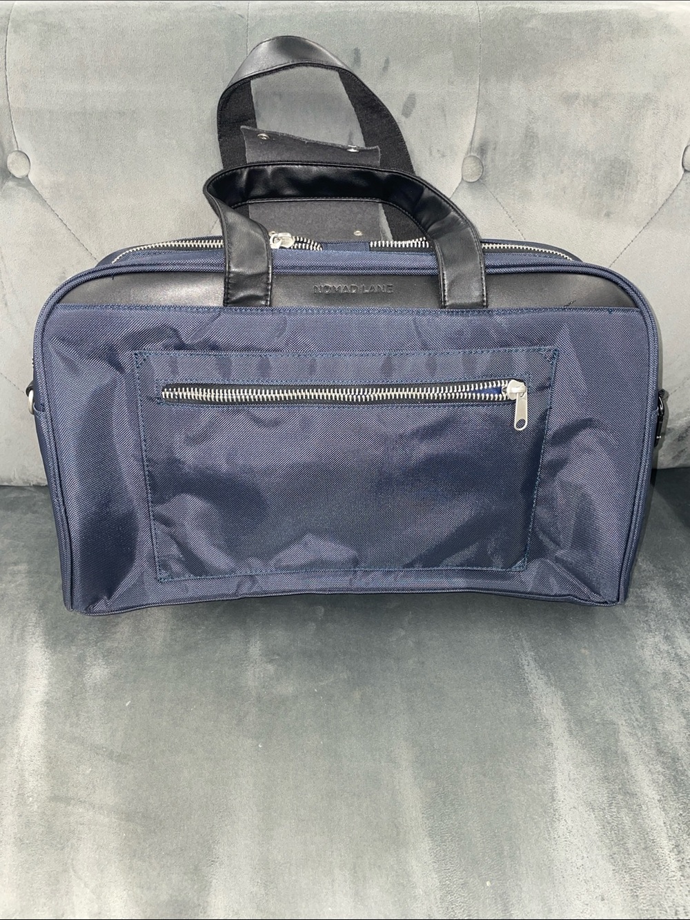Navy Travel Duffel Bag with Black Trim - - Picture 2 of 3